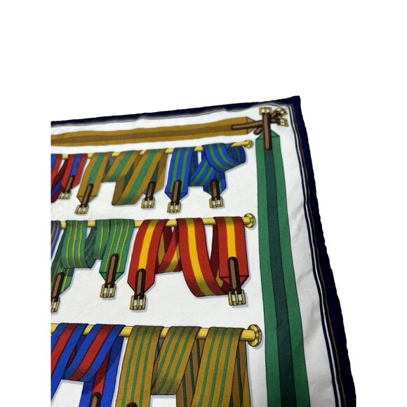 Hermès Men's Les Sangles Silk Scarf / Handkerchief Vintage Hermes Elegant Piece - Picture 6 of 10